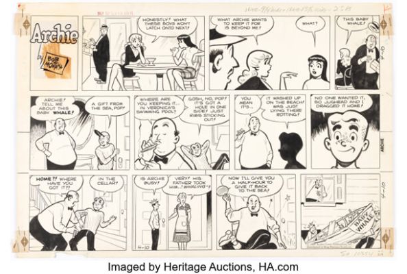 Bob Montana Archie Sunday Comic Strip Original Art dated 4-10-60 (King Features Syndicate, 1960). | Heritage
