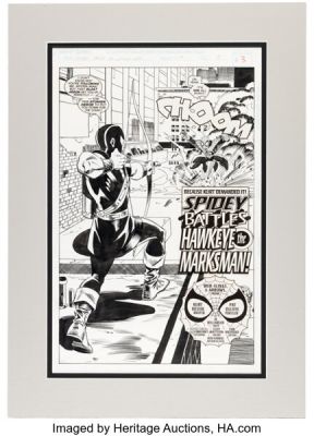 Pat Olliffe and Al Williamson Untold Tales of Spider-Man #17 Hawkeye Splash Page 3 Original Art (Marvel, 1997).
