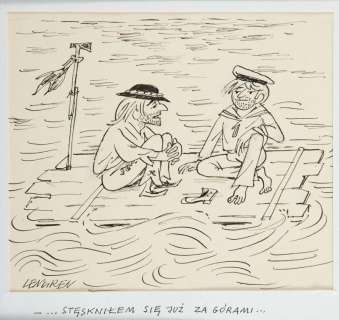 Zbigniew Lengren (1919 - 2003) | Zbigniew Lengren | "- ...Stęskniłem się już za górami...", ilustracja satyryczna | Desa Unicum