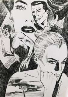 Diabolik - illustrazione originale di Giorgio Montorio - firmata - Loose page | Catawiki