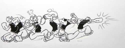 Emmanuel Reuzé |  » L’Art du 9e Art  » – Popeye – Illustration Originale | Zic et Bul