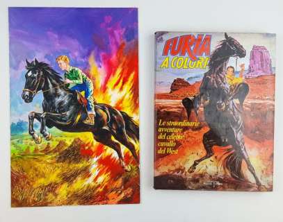 Dino Busett - Originale di Copertina Firmato "La Furia del West" + Vol. "Furia a Colori" - Loose page - First edition | Catawiki