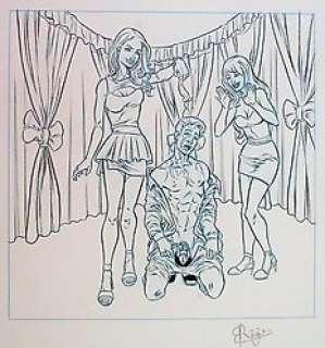Roger Bonet - Original drawing + Original page - Erotic comic art