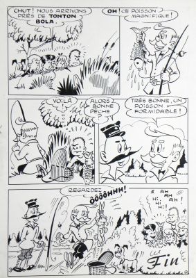 Histoire » La Chasse Est Ouverte » – Michel-Paul Giroud | « Tonton Bola » – Planche Originale – Page FIN | Zic et Bul
