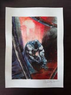 Davide FurnÃ² - BATMAN: dimensioni centimetri 40,5 per 29,5. tecnica mista (fusaggine.tempera,acrilico e pigmenti) - Loose page - Unpublished illustration | Catawiki