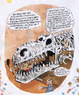 Vuillemin, Philippe - Dessin original + mise en couleur original - Jurassic selfiec - (2017) | Catawiki