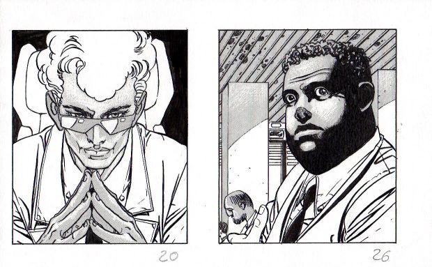 Roberto de Angelis | Cronache del Futuro (Albetto allegato a Nathan Never Speciale n.5): Edward Reiser e Al Goodman | Tavole Originali