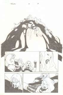 Esad Ribic | Thor: God of Thunder #10 P.7 - Frigg, Elli, And Atli Trapped in Gorr the God Butcher’s Web Splash - 2013 | Anthony’s Comic Book Art
