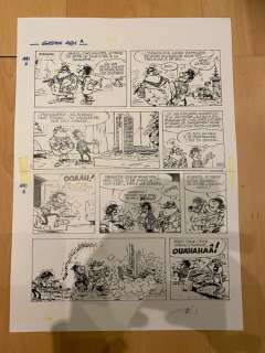 Gaston - Reproduction d’une planche originale sur papier carton épais - gag 491 - Loose page | Catawiki