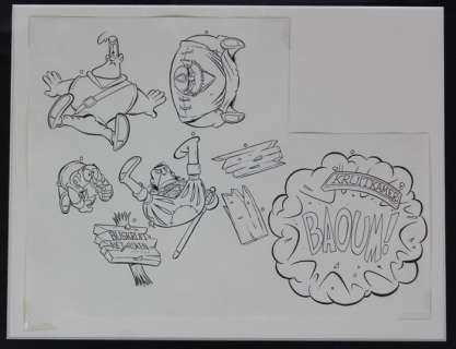 Hanco Kolk | Hanco Kolk - Originele tekening - Ontwerp voor een mobiel / display - ingelijst - (2000) | Catawiki