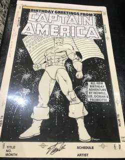 Colleen Doran - Birthday greetings from captain america cover - signed by stan lee!