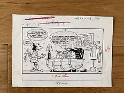 Kox, Daniel | Kox (Agent 212) - Illustration Ã  l’encre de chine pour le Journal Spirou - Page volante | Catawiki