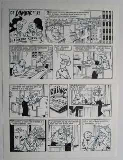 Geerts, Paul | De Lambik-files - Originele pagina (p.1) - kortverhaal - Elektro-aliens - (1999) | Catawiki