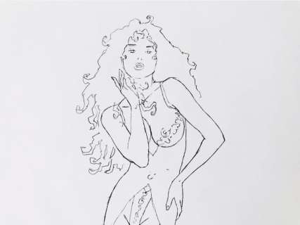 Roberto Baldazzini | Roberto Baldazzini - Disegno originale a matita - 25x35 - firmato - Page volante | Catawiki