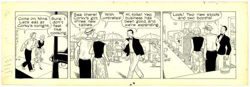 Frank King | King – Gasoline Alley Original Daily Strip Art 8/18/1950 NO RESERVE! | Russ Cochran
