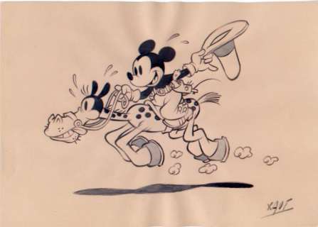 Xavi (Xavier Vives Mateu) | MICKEY - Dibujo original - rider MICKEY 1934 - EO (2021) | Catawiki