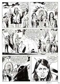 Stefano Biglia - Magico Vento n. 92 - 4x Tavola Originale "la carica dei bisonti" S.Biglia - Page volante - EO - (2005)