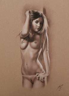 Denis Prenzel | Denis Prenzel - Original drawing - Pin-up - Susan - Size: 30 x 40 cm. | Catawiki