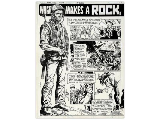 Lot 439 - Joe Kubert Sgt. Rock #356 pg.18 Art | Weiss Auctions