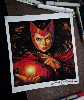Guilherme Silva - Scarlet Witch - pinup art - 10,5" x 13" by Guilherme Silva