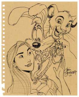 Tom Bancroft | Bancroft - Pochahantas, Mushu, Roger Rabbit and
 the young Lion King NO RESERVE! | Russ Cochran