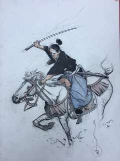 Michetz, Marc | Michetz, Marc - Dessin original couleur - Kogaratsu - La Charge Ã  cheval - (2019) | Catawiki