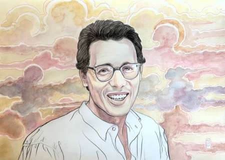 Milo Manara | Milo Manara - Illustrazione originale Enzo Jannacci ritratto - Festival di Sanremo - Page volante - Exemplaire unique - (2018) | Catawiki