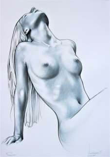 Yaroslav Novostavskiy | Pin Up - Y. Novostavskiy - original dry brush "Hanna" A3 - Page volante - (2021) | Catawiki