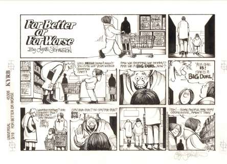Lynn Johnston - for better or for worse sunday - grocery shopping - 3/19/95 signed