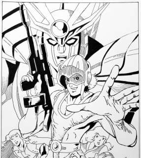 Luciano Bernasconi | Daitarn III - illustrazione originale di Lube - firmata - Page volante | Catawiki