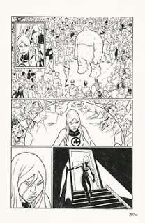 Gianluca Maconi - I Fantastici 4 - Gianluca Maconi - tavola originale di prova inedita per Marvel - Exemplaire unique - (2012)