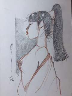 Michetz, Marc | Michetz, Marc - Dessin original couleur - Geisha - (2020) | Catawiki