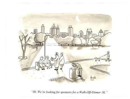 Bob Eckstein | Eckstein - " Walk-Off Dinner 1K", New Yorker NO RESERVE! | Russ Cochran