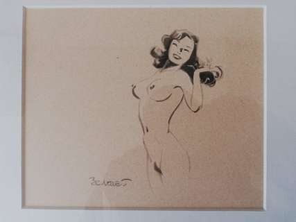 Berthet, Philippe | Berthet, Philippe - Dessin original - Pin-up nue | Catawiki