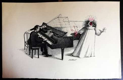 Serre, Claude | Serre, Claude - Dessin original - Musiques - (1993) | Catawiki