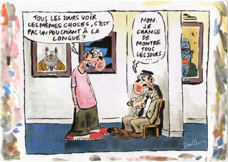 Vuillemin, Philippe | Vuillemin, Philippe - Dessin original + mise en couleur originale - L’Emploi - (années 2000) | Catawiki