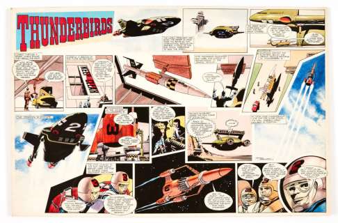Lot 146 - Thunderbirds original double-page artwork (1966) drawn, painted and…