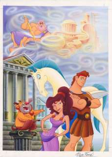 Jose Ferré | Hercules & Meg - Original illustration (acrylic / gouache) for Ravensburger Puzzles - Size: 24 x 33 cm. - (1997) | Catawiki