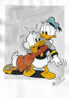 Millet | Scrooge McDuck & Donald Duck - Original Drawing - Millet - Size: 21 x 29,5 cm | Catawiki
