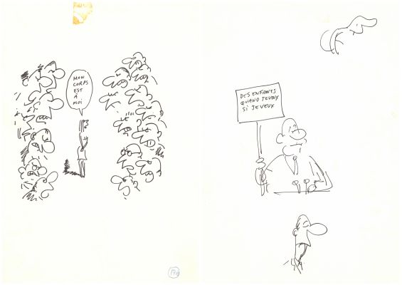 Wolinski | Mon corps est à moi - Dessin recto-verso | Huberty Breyne Gallery