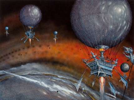 Ian Miller (British, b. 1946)
 The Ragged Astronauts, paperback cover, 1986
 Mixed media on board
 10.5 x 14.25 in. (ima...