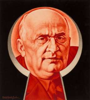 Ernest Hamlin Baker (American, 1889-1975)
 Communism‘s Beria, Time magazine cover, March 22, 1949
 Gouache on board
 10....