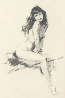 76: Silke Betty drawing 1992 original comic art | Russ Cochran