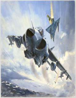 Lucio Perinotto - illustration originale intitulée "Harrier Malouines"