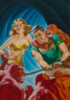 Earle K. Bergey (American, 1901-1952)
 Shadow Over Mars, Startling Stories cover, Fall 1944
 Oil on canvas
 26 x 18 in.... | Heritage