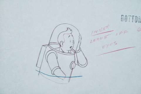 Belvision Studios | HergeÂ´s "TIN TIN" "Destination Moon" - Original Animation Production Drawing - Exemplaire unique - (1957) | Catawiki