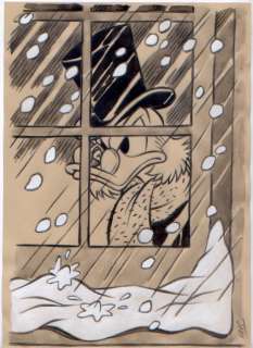 Xavi (Xavier Vives Mateu) | SCROOGE - Dibujo original - OLD SCROOGE THROUGH THE WINDOW ON CHRISTMAS CAROL - XAVI - (2021) | Catawiki