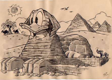 Xavi (Xavier Vives Mateu) | DONALD - Dibujo original - DUCK SPHINX OF GIZA - XAVI - (2021) | Catawiki