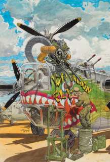   					Lot 58: Michael Kaluta cover art for Weird War Tales #2.   				