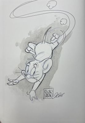 TOM ET JERRY ARTBOOK - DÉDICACÉ PAR OSCAR MARTIN : JERRY N°1 | Pulp’s